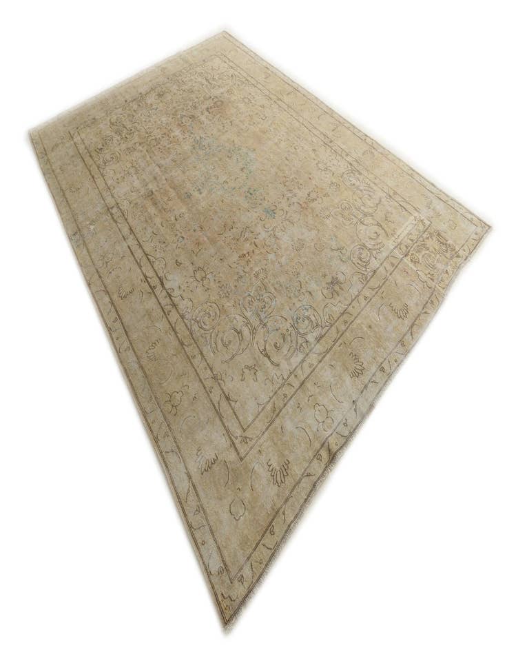 Detail image of 9' 6 x 13'  Hand Knotted Ultra Vintage Persian Wool Rug