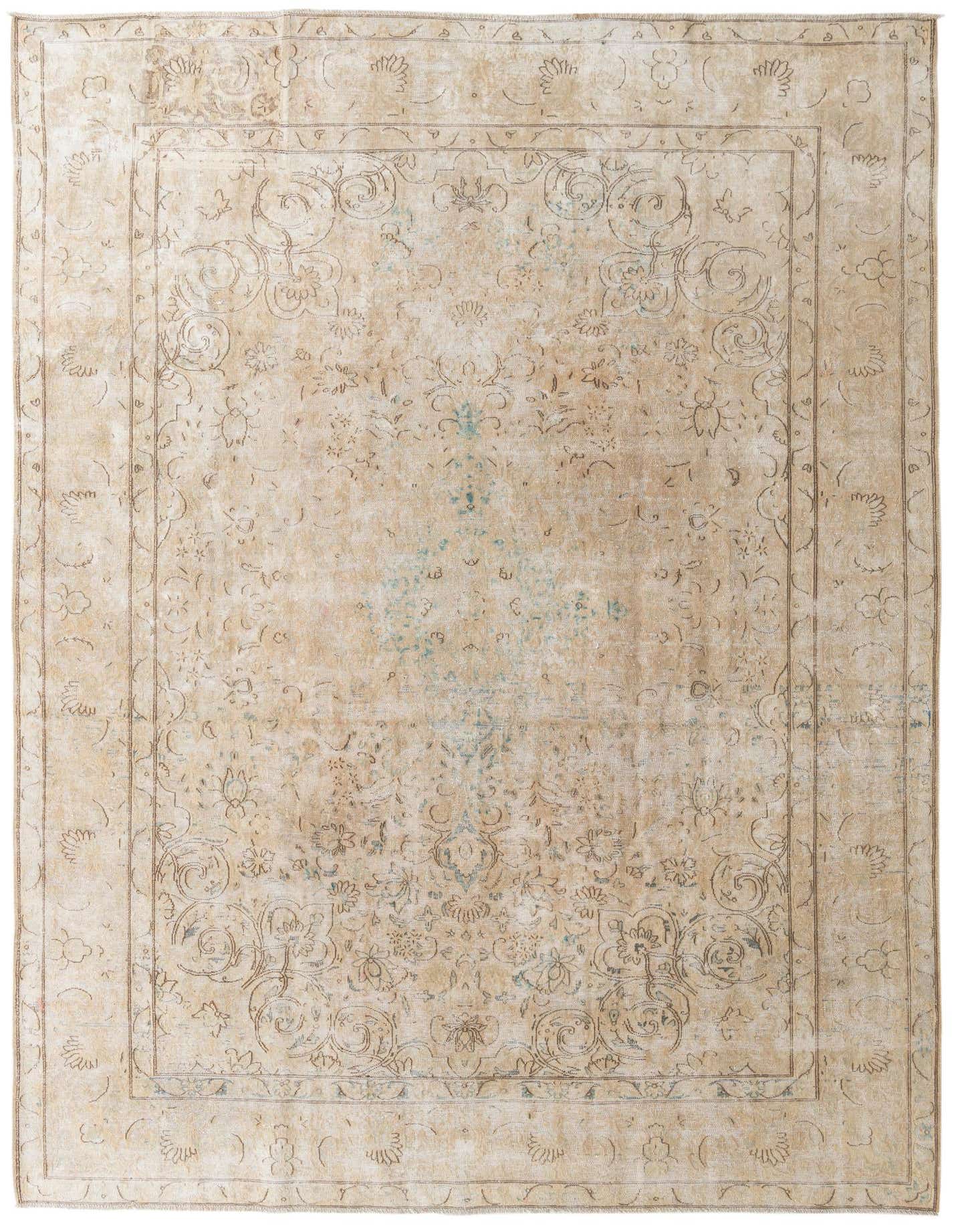 Primary image 9' 6 x 13'  Hand Knotted Ultra Vintage Persian Wool Rug