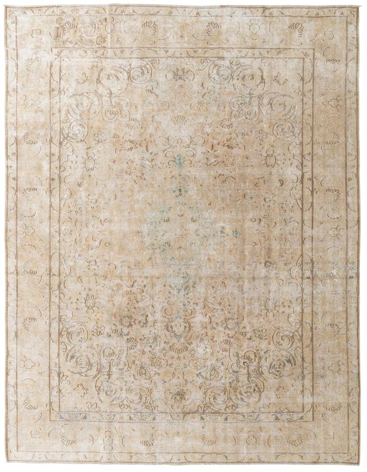 Detail image of 9' 6 x 13' Hand Knotted Ultra Vintage Persian Wool Rug