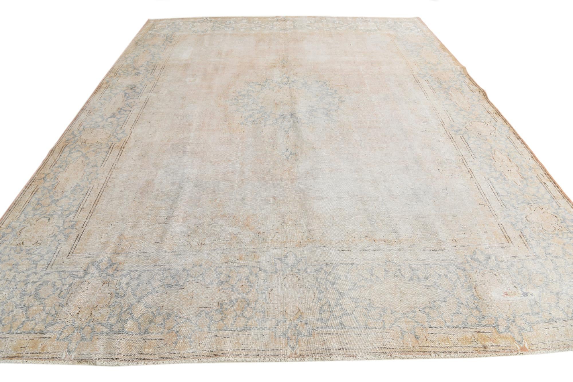 9' 8 x 12' 6 Hand Knotted Ultra Vintage Persian Wool Rug