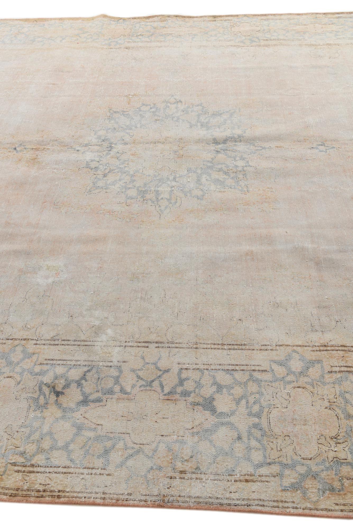 9' 8 x 12' 6 Hand Knotted Ultra Vintage Persian Wool Rug