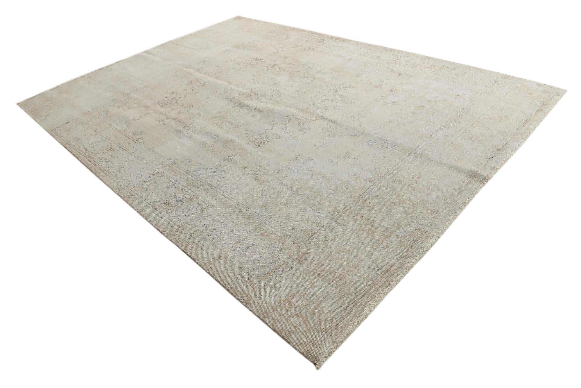 9' 2 x 12' 6 Hand Knotted Ultra Vintage Persian Wool Rug