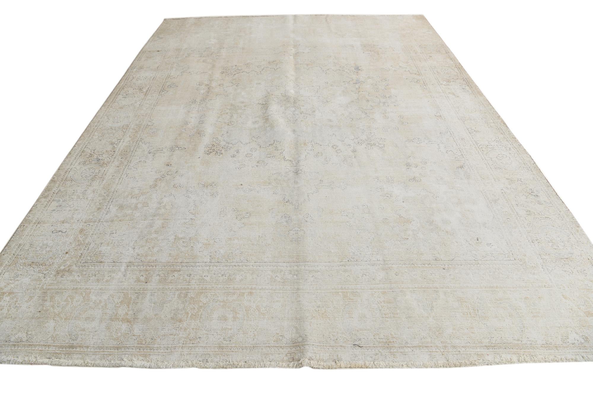 9' 2 x 12' 6 Hand Knotted Ultra Vintage Persian Wool Rug