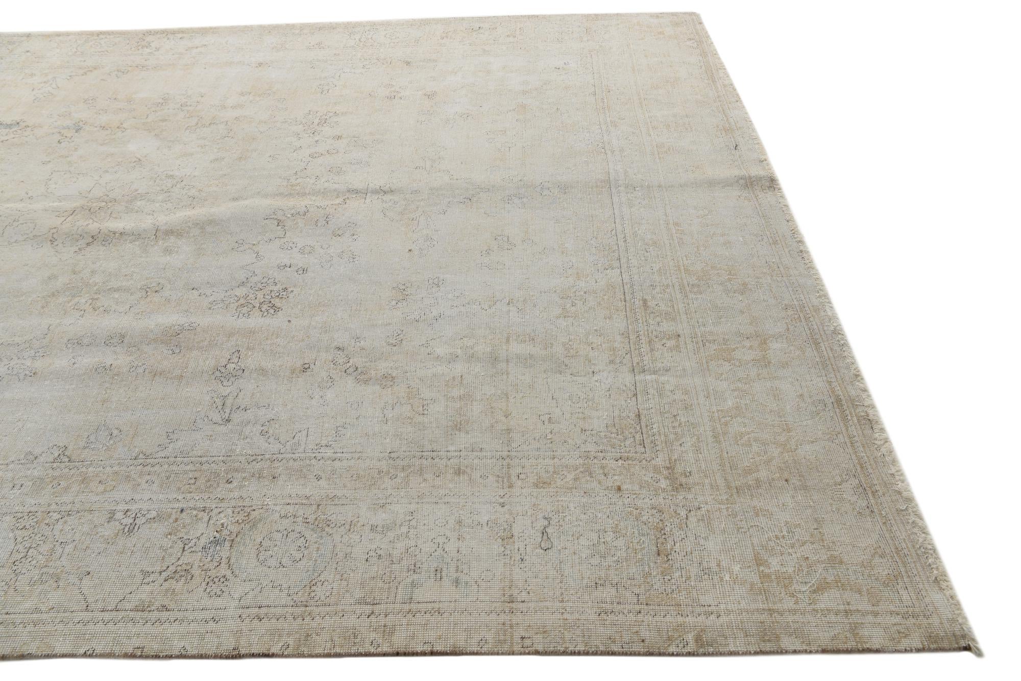 9' 2 x 12' 6 Hand Knotted Ultra Vintage Persian Wool Rug