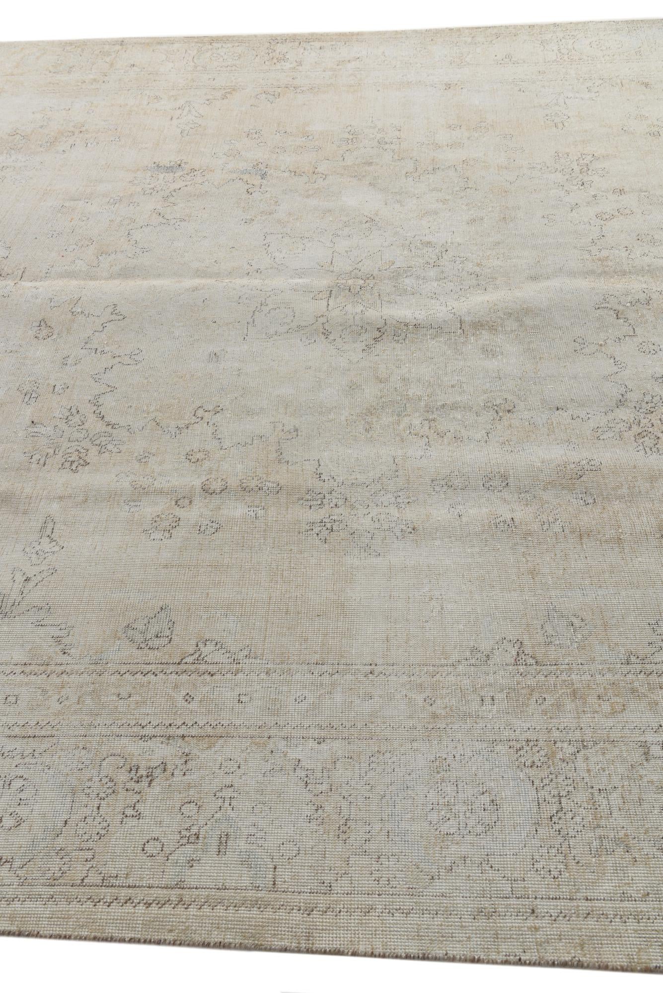 9' 2 x 12' 6 Hand Knotted Ultra Vintage Persian Wool Rug
