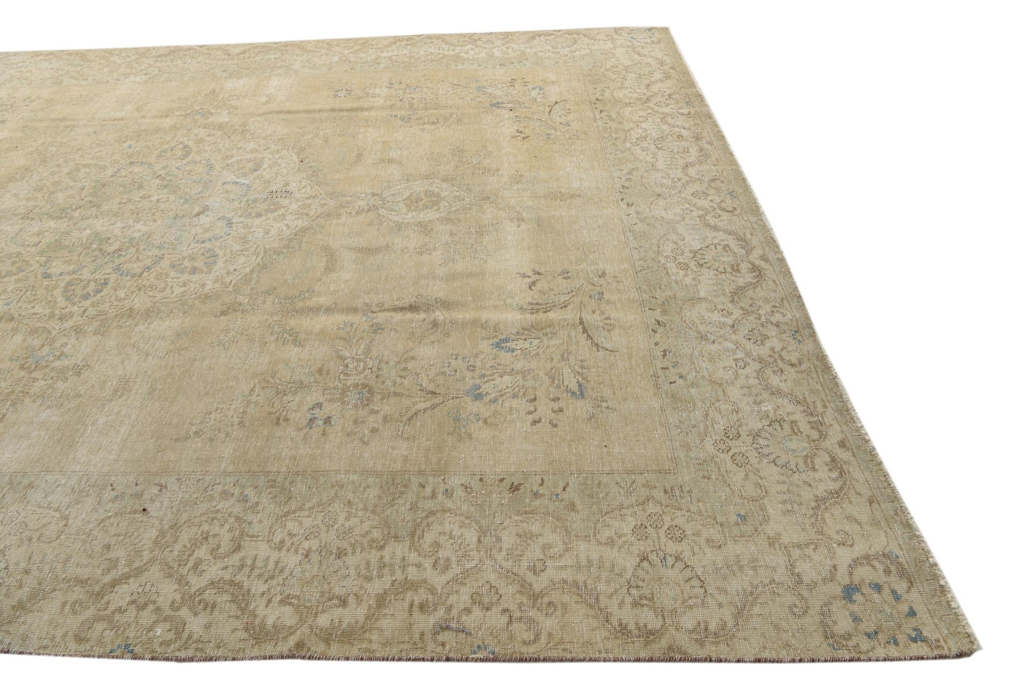 9' 2 x 12' 3 Hand Knotted Ultra Vintage Persian Wool Rug