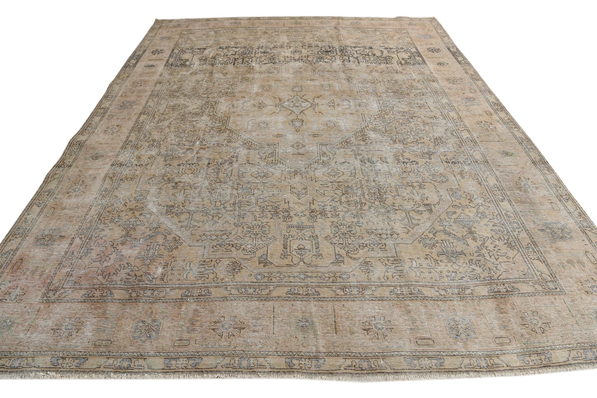 9' 9 x 12' 9 Hand Knotted Ultra Vintage Persian Wool Rug