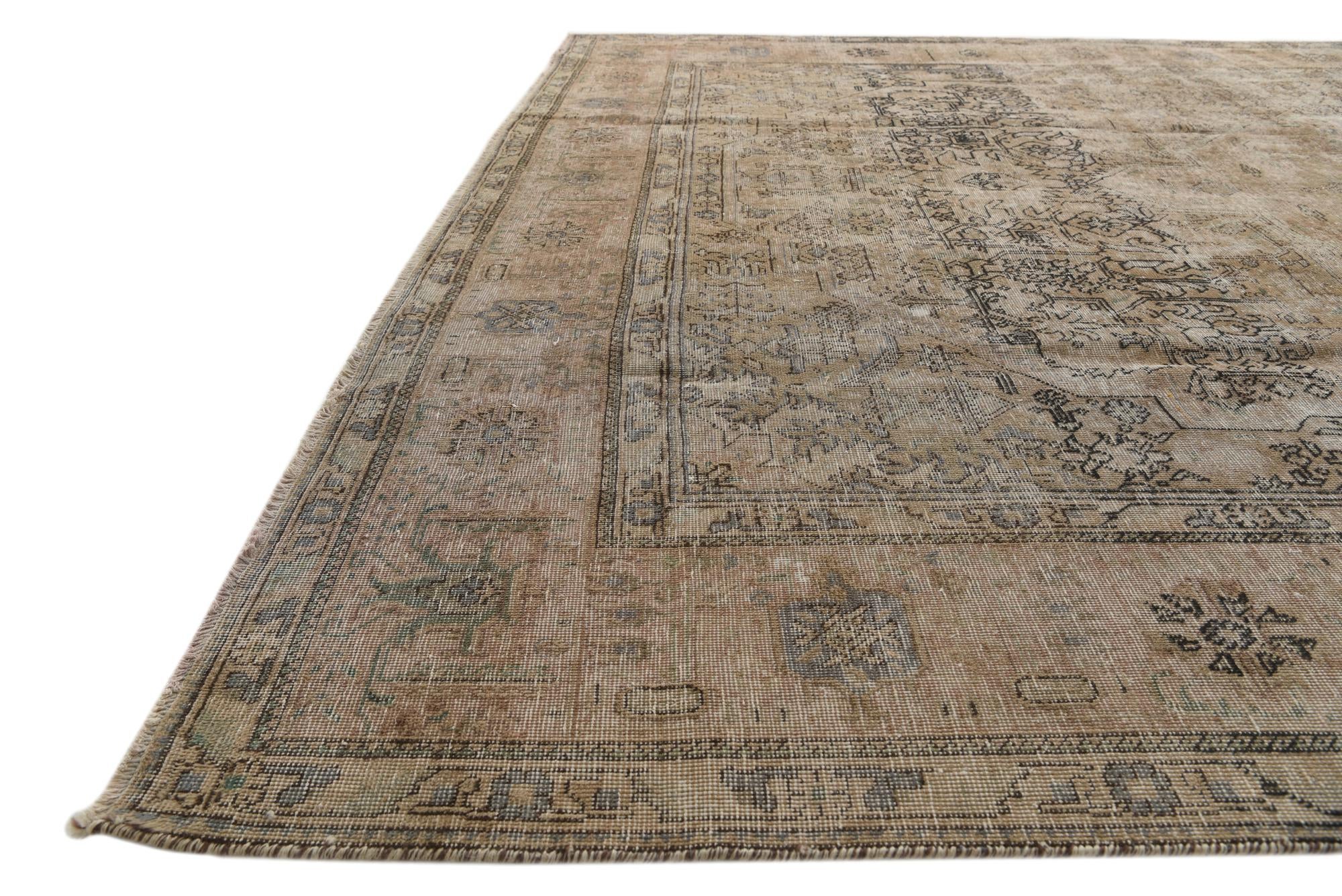 9' 9 x 12' 9 Hand Knotted Ultra Vintage Persian Wool Rug