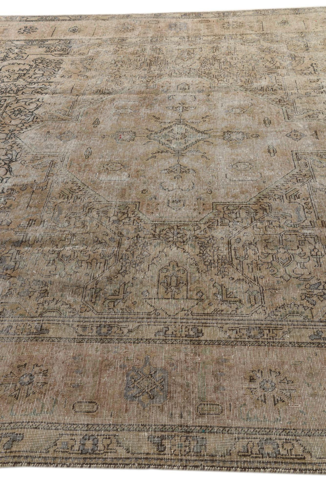 9' 9 x 12' 9 Hand Knotted Ultra Vintage Persian Wool Rug