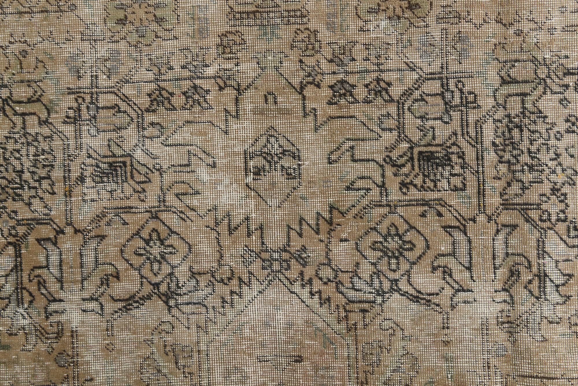 9' 9 x 12' 9 Hand Knotted Ultra Vintage Persian Wool Rug