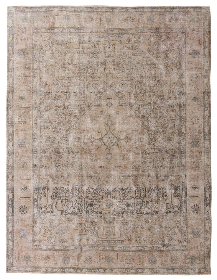 Detail image of 9' 9 x 12' 9 Hand Knotted Ultra Vintage Persian Wool Rug