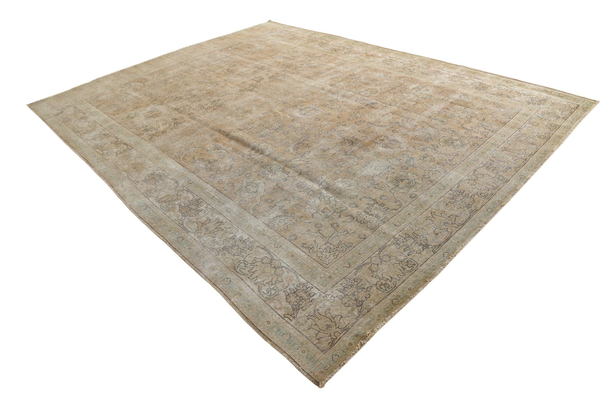 9' 10 x 13' Hand Knotted Ultra Vintage Persian Wool Rug