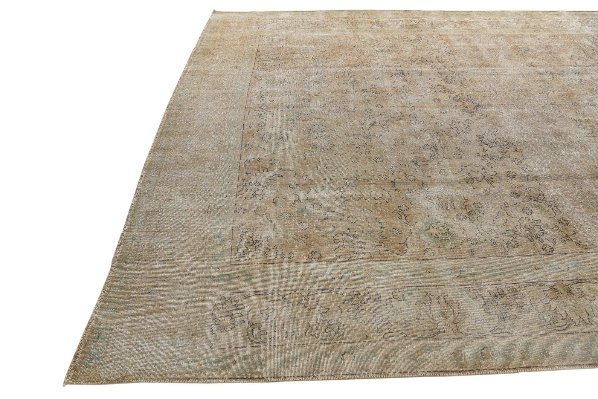 9' 10 x 13' Hand Knotted Ultra Vintage Persian Wool Rug