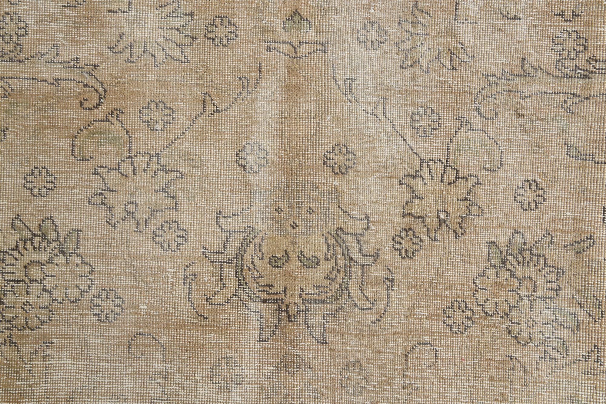9' 10 x 13' Hand Knotted Ultra Vintage Persian Wool Rug