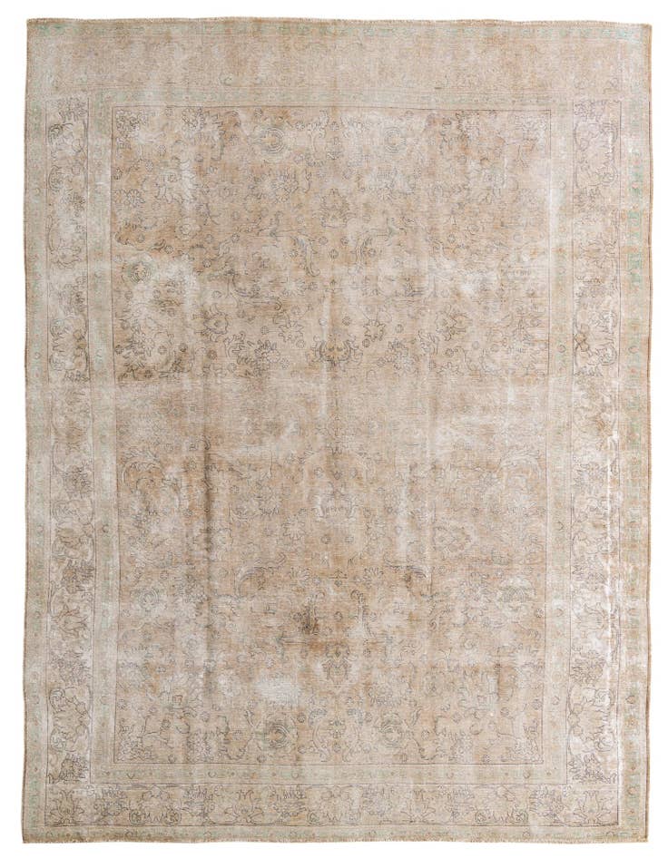 Detail image of 9' 10 x 13' Hand Knotted Ultra Vintage Persian Wool Rug