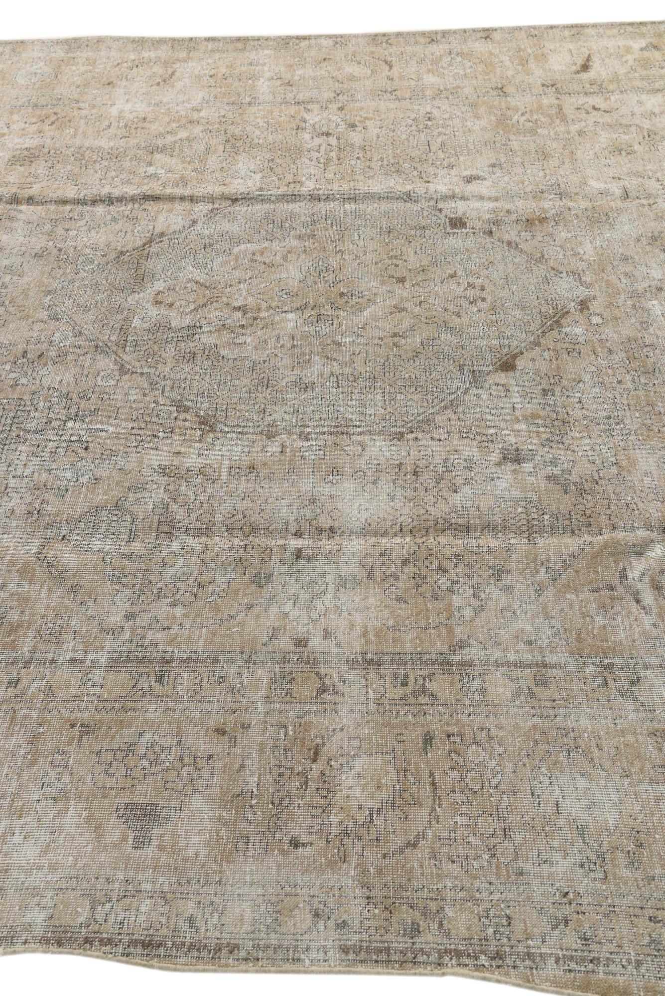 8' 5 x 11' Hand Knotted Ultra Vintage Persian Wool Rug