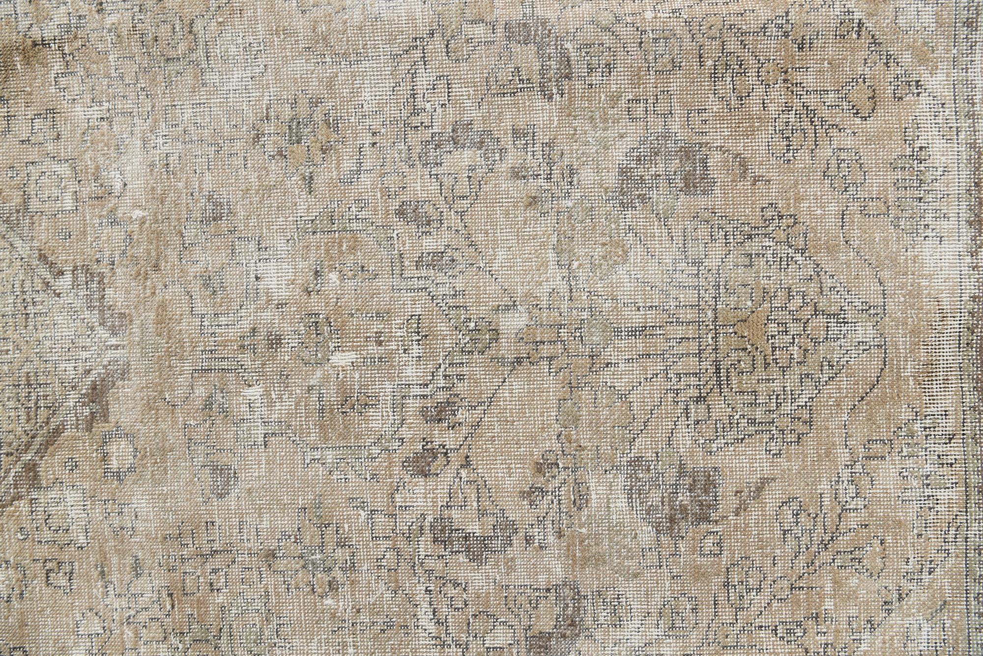 8' 5 x 11' Hand Knotted Ultra Vintage Persian Wool Rug