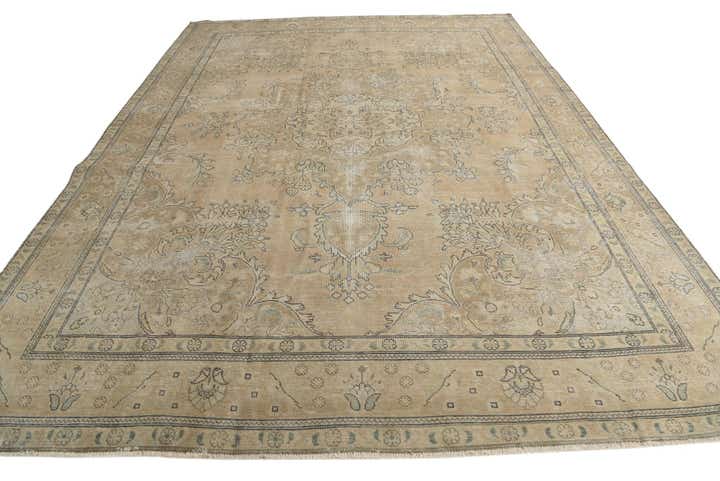 9' 5 x 12' 10 Hand Knotted Ultra Vintage Persian Wool Rug