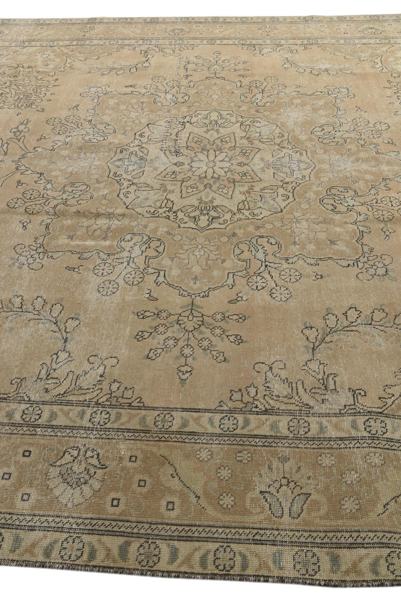 9' 5 x 12' 10 Hand Knotted Ultra Vintage Persian Wool Rug