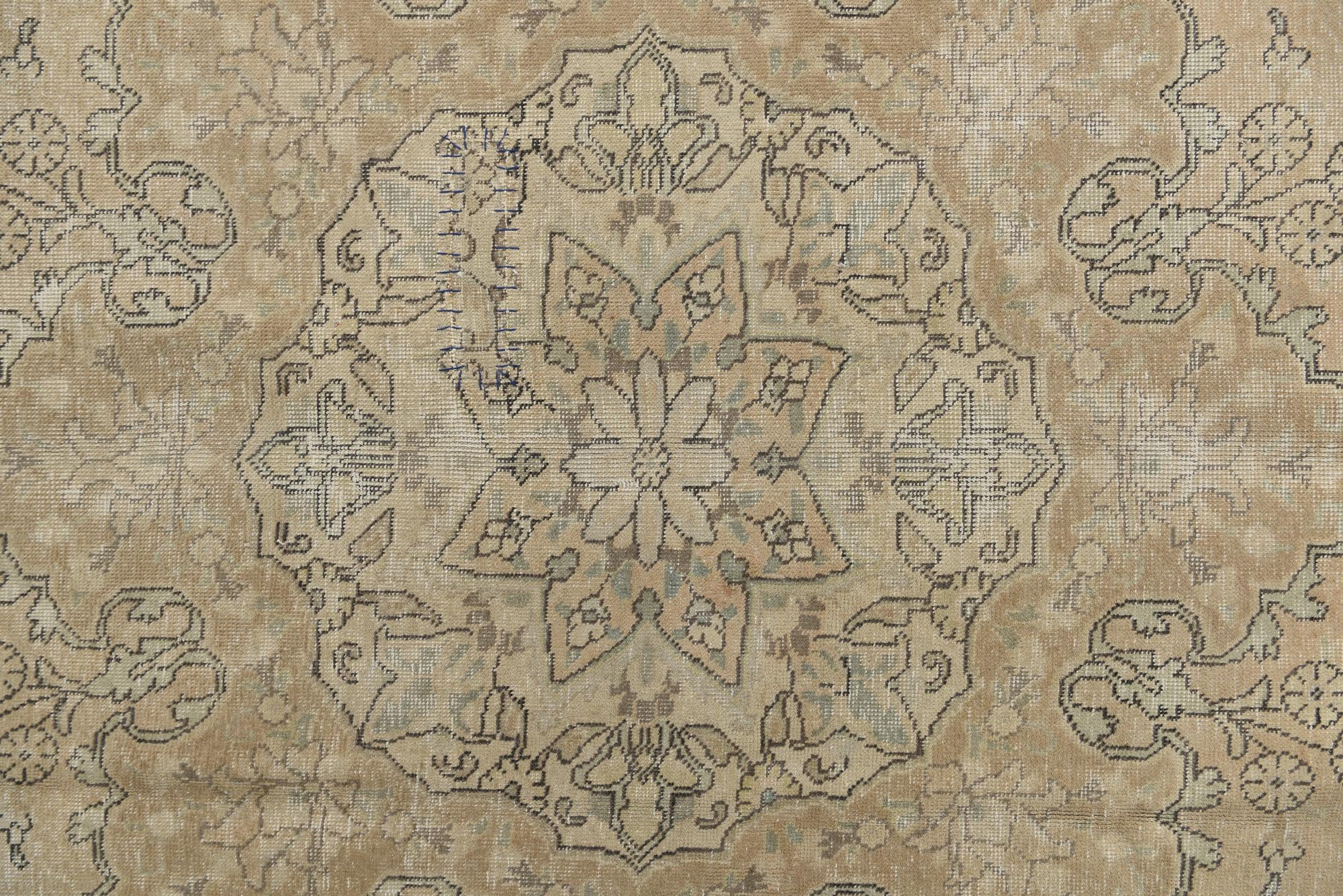 9' 5 x 12' 10 Hand Knotted Ultra Vintage Persian Wool Rug