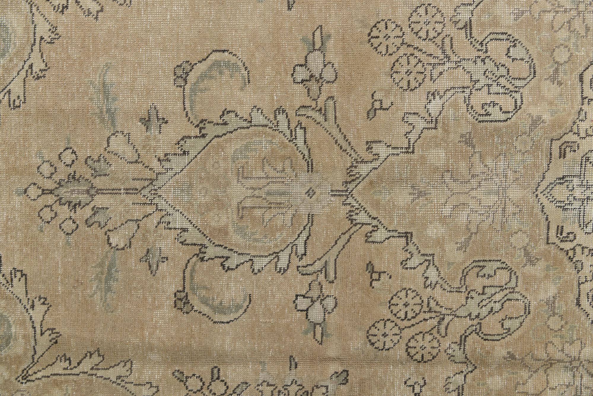 9' 5 x 12' 10 Hand Knotted Ultra Vintage Persian Wool Rug