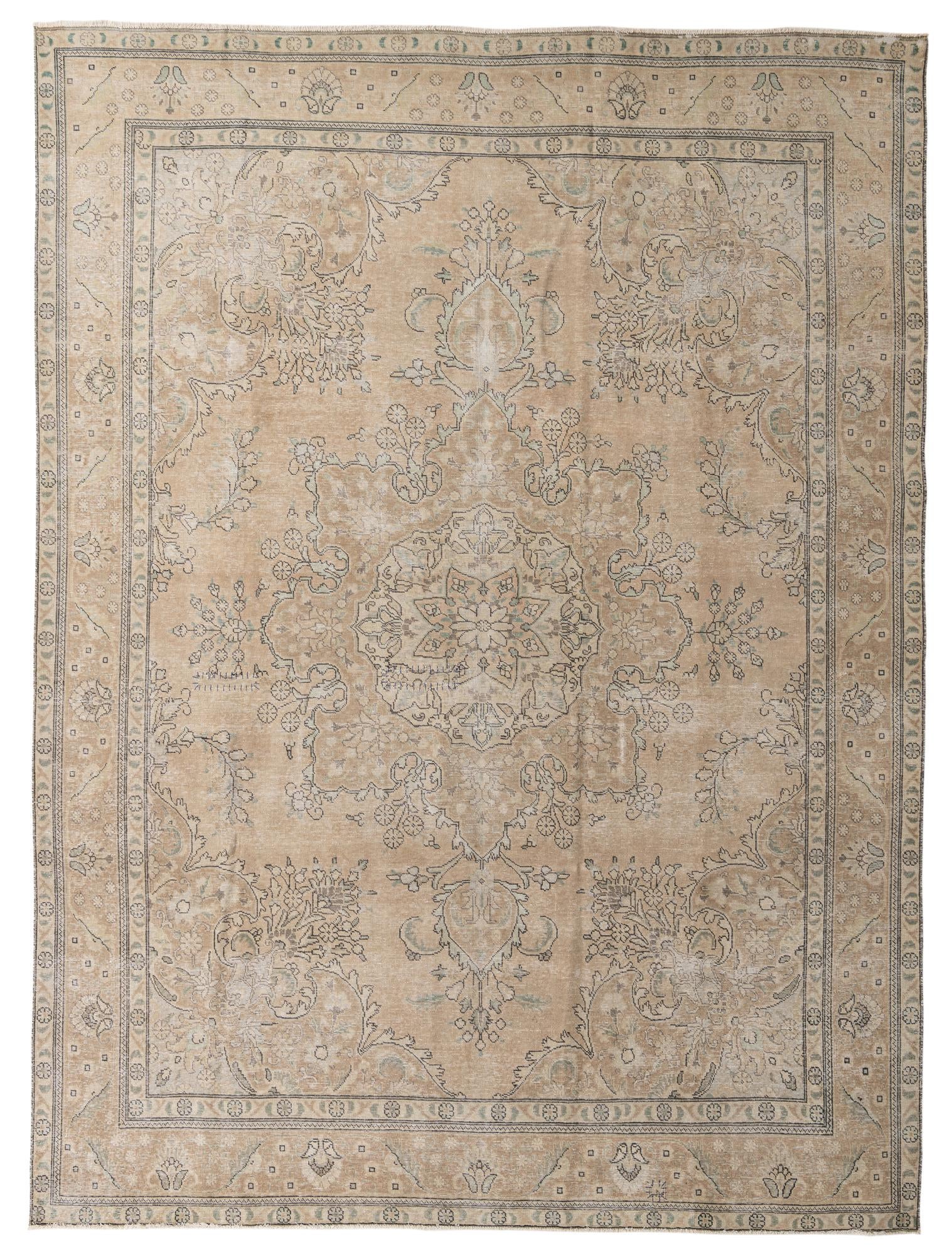 9' 5 x 12' 10 Hand Knotted Ultra Vintage Persian Wool Rug