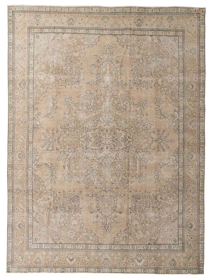 9' 5 x 12' 10 Hand Knotted Ultra Vintage Persian Wool Rug