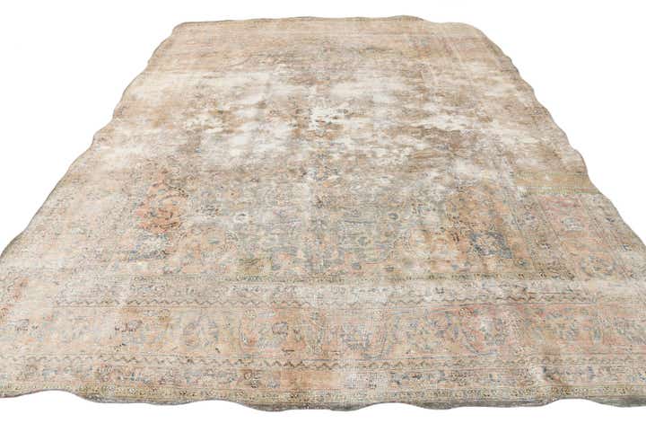 9' 8 x 12' 10 Hand Knotted Ultra Vintage Persian Wool Rug