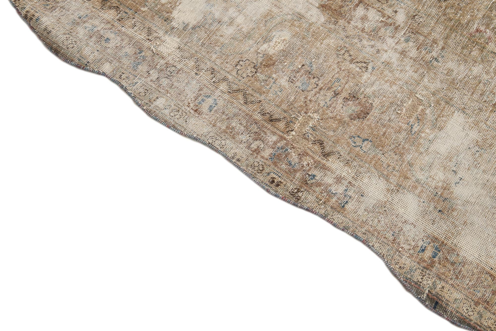 9' 8 x 12' 10 Hand Knotted Ultra Vintage Persian Wool Rug