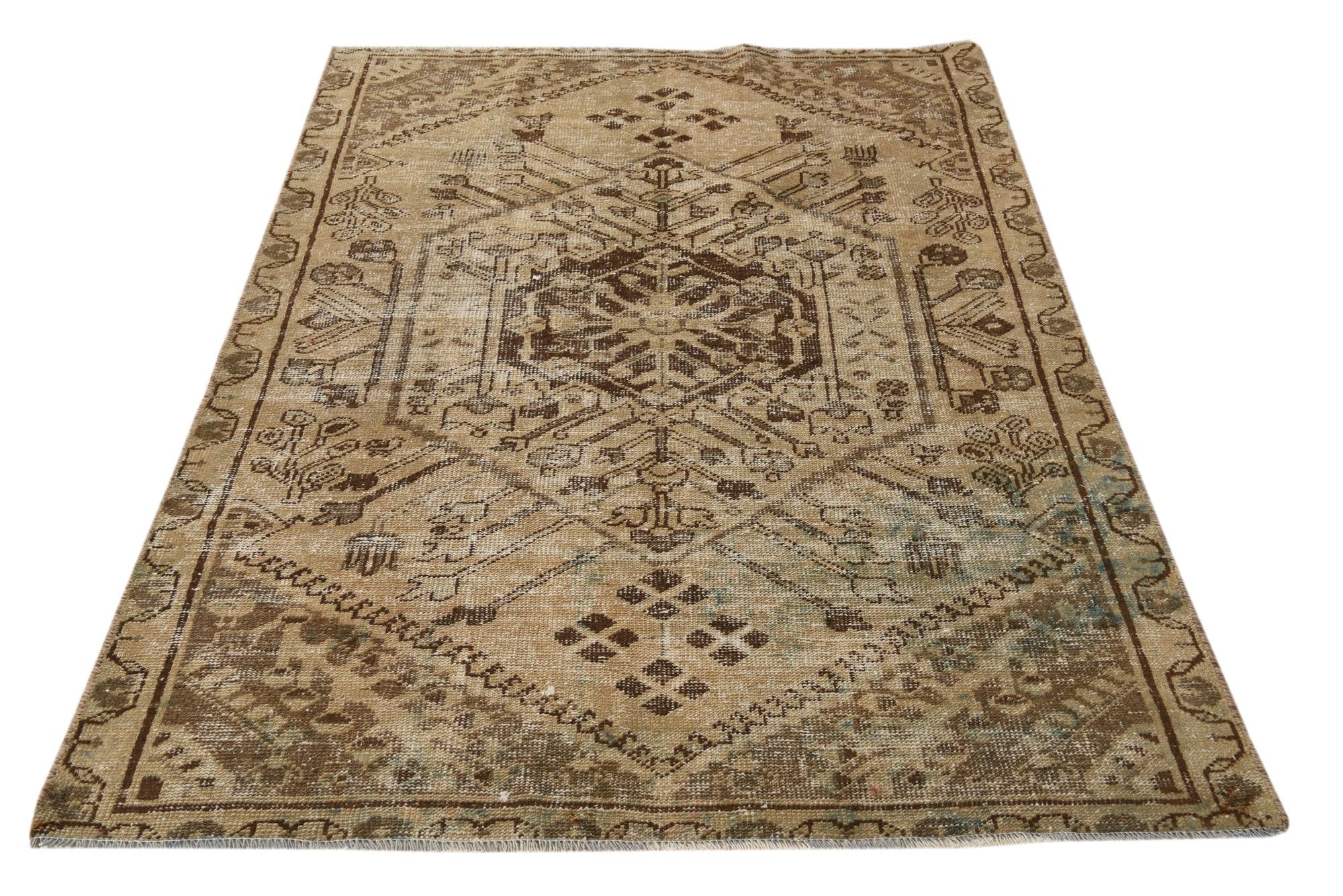 4' x 6' Hand Knotted Ultra Vintage Persian Wool Rug