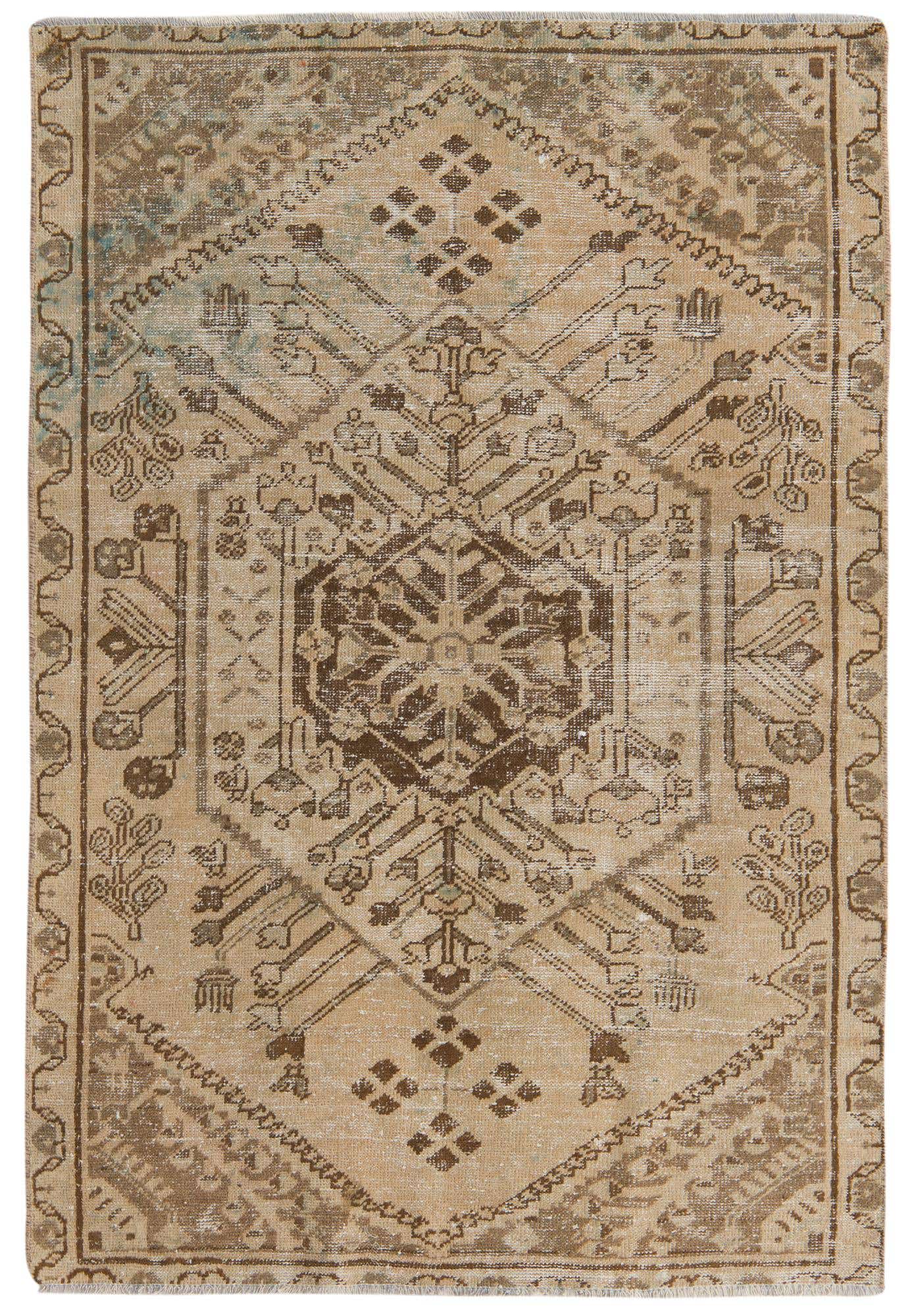 4' x 6' Hand Knotted Ultra Vintage Persian Wool Rug