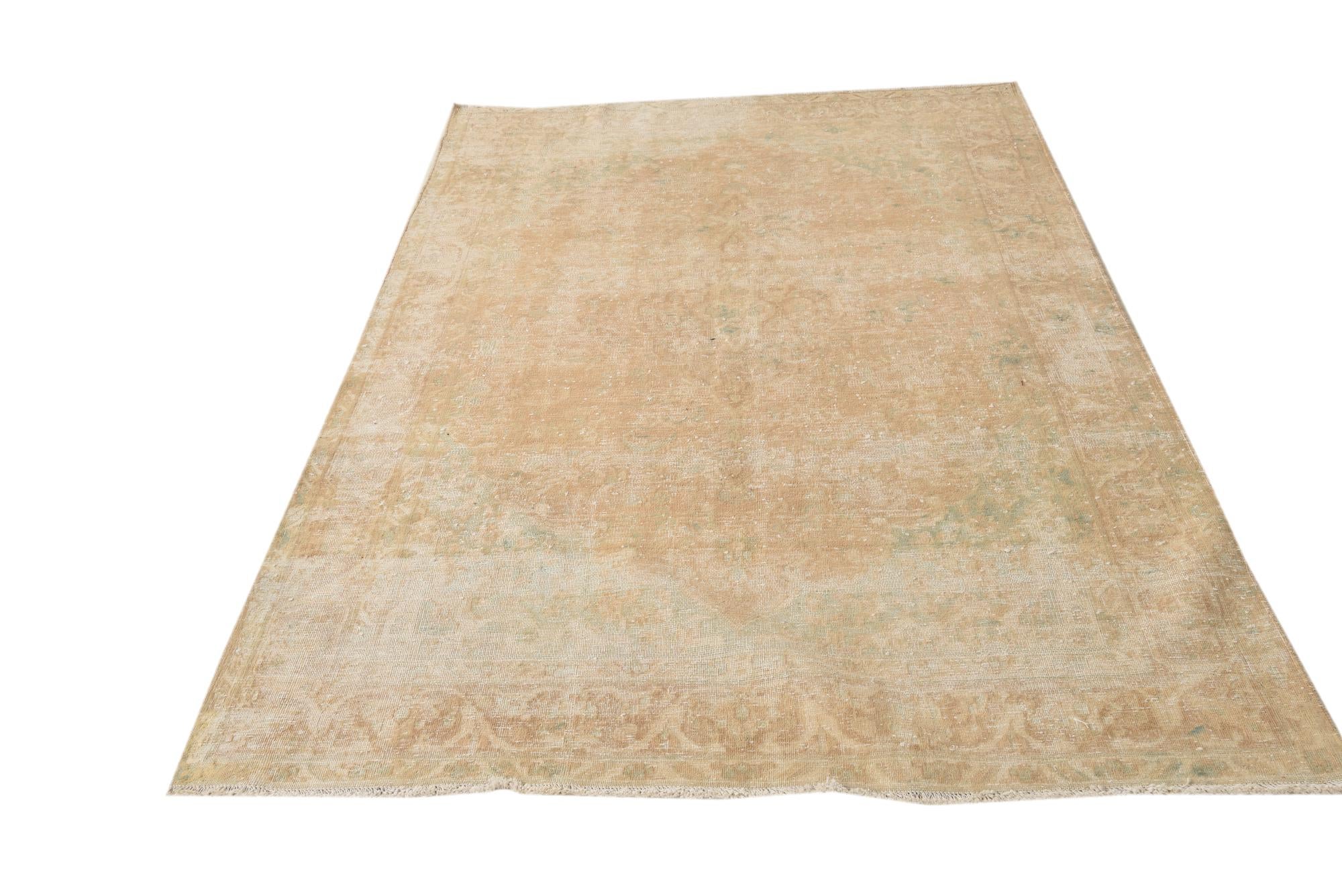 4' 11 x 8' 3 Hand Knotted Ultra Vintage Persian Wool Rug