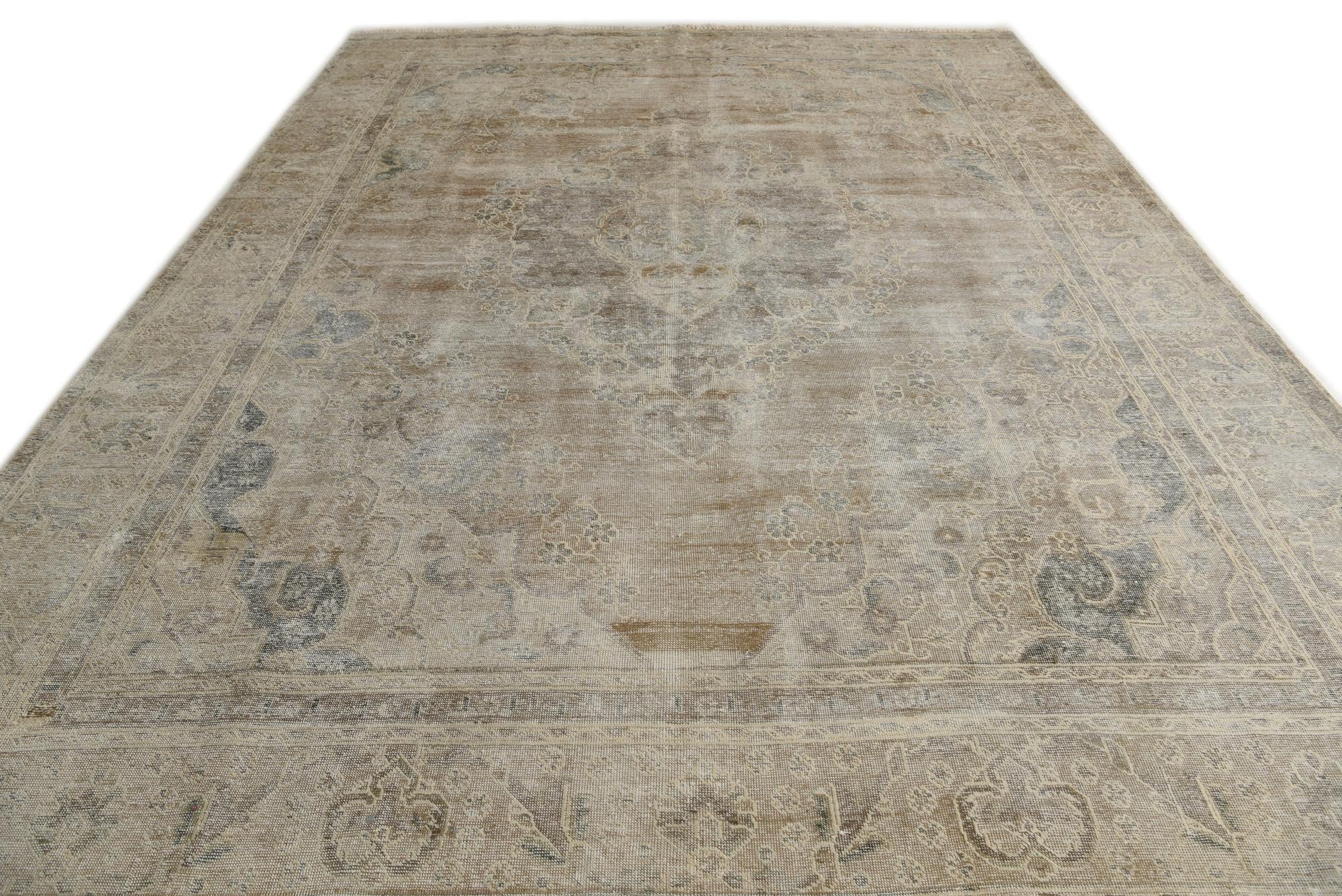 9' 3 x 12' 9 Hand Knotted Ultra Vintage Persian Wool Rug