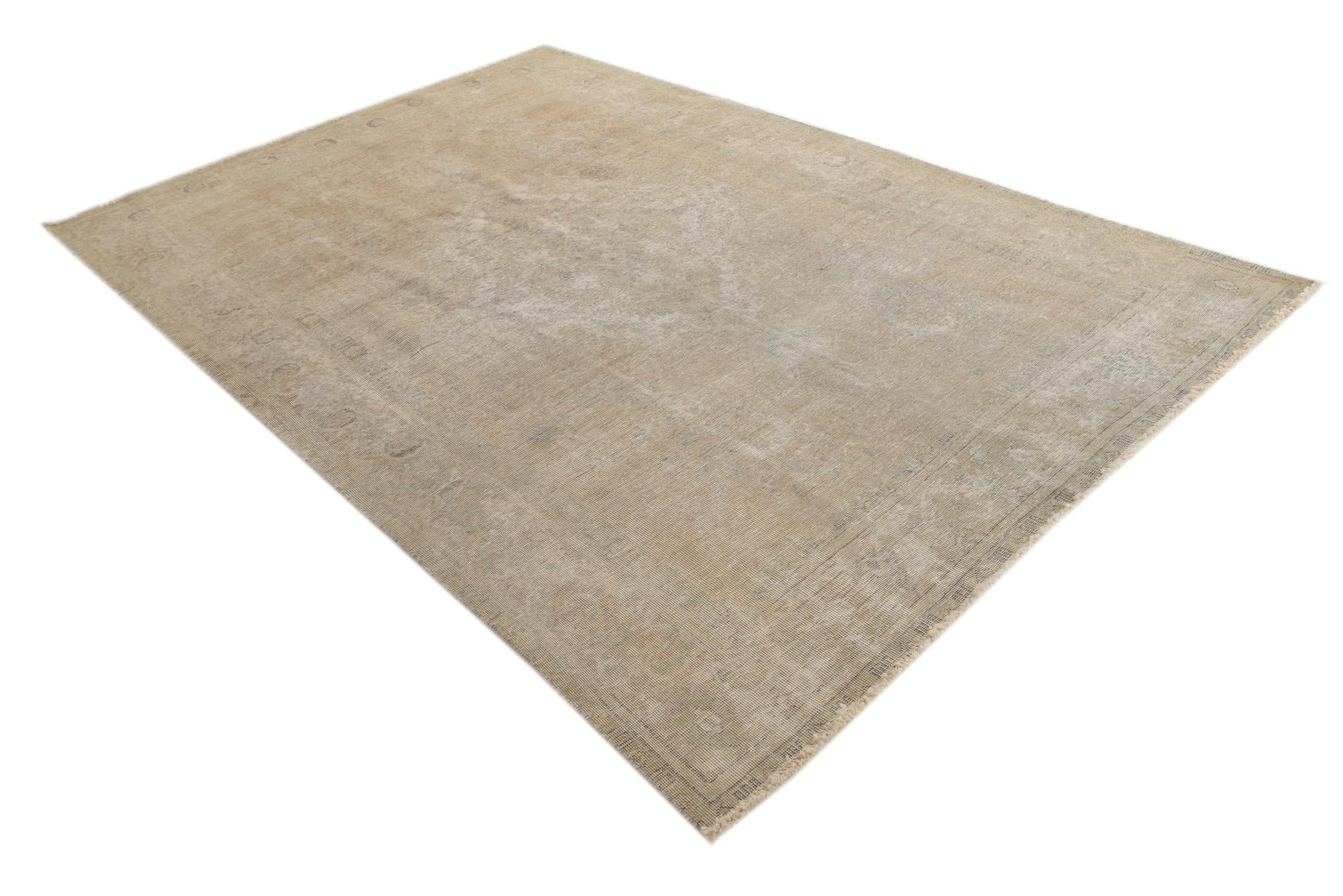 6' 4 x 9' 7 Hand Knotted Ultra Vintage Persian Wool Rug