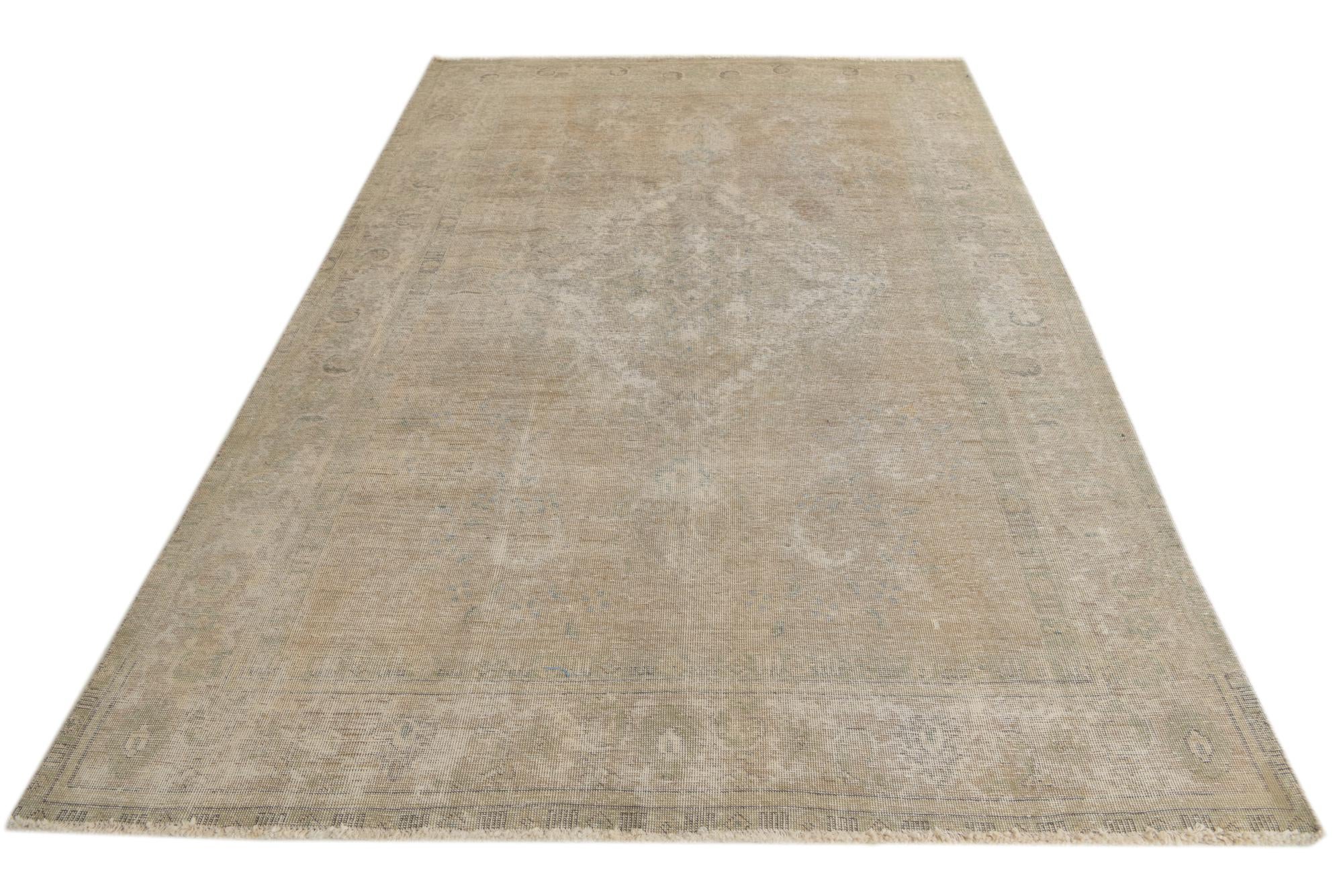 6' 4 x 9' 7 Hand Knotted Ultra Vintage Persian Wool Rug