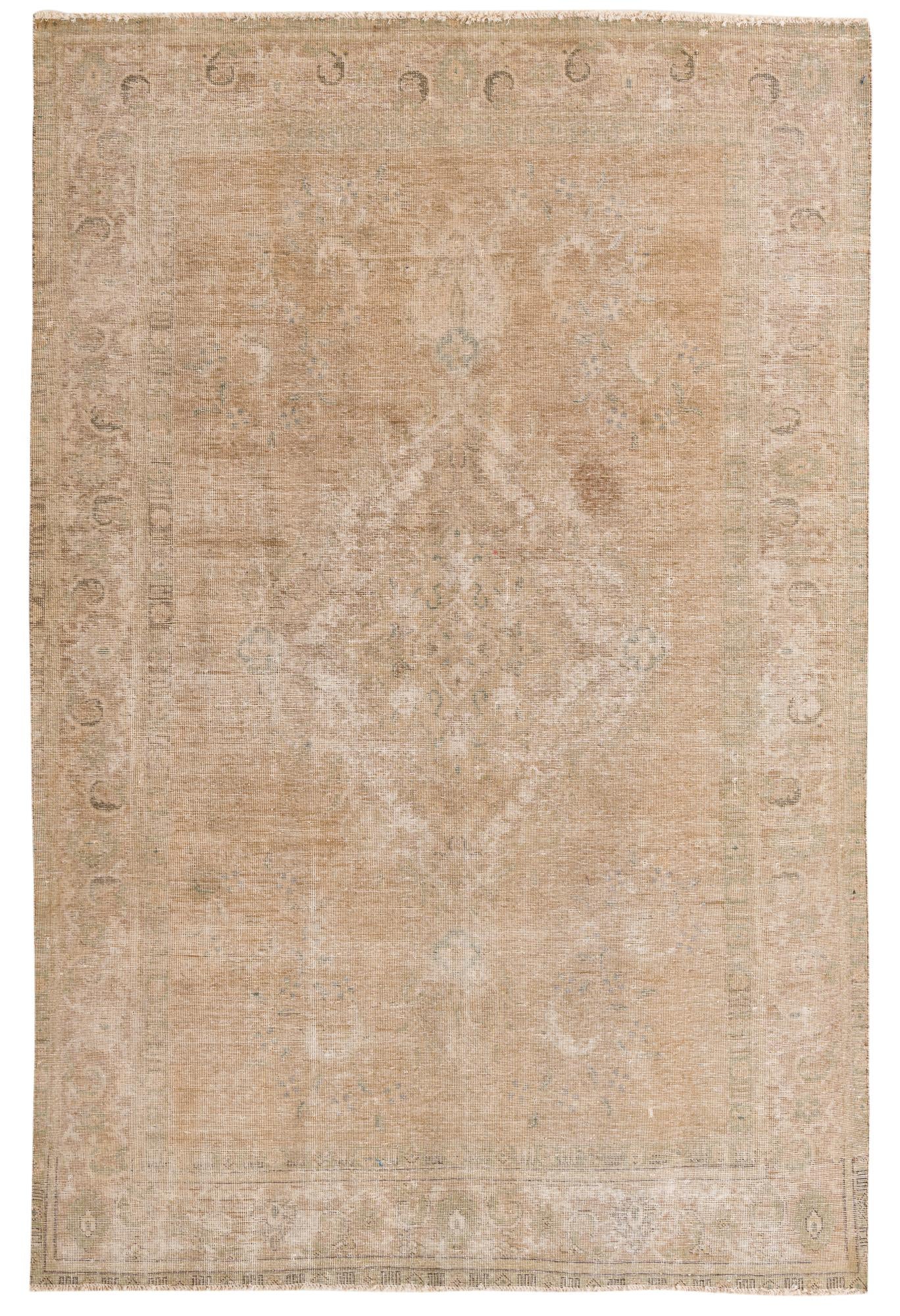 6' 4 x 9' 7 Hand Knotted Ultra Vintage Persian Wool Rug