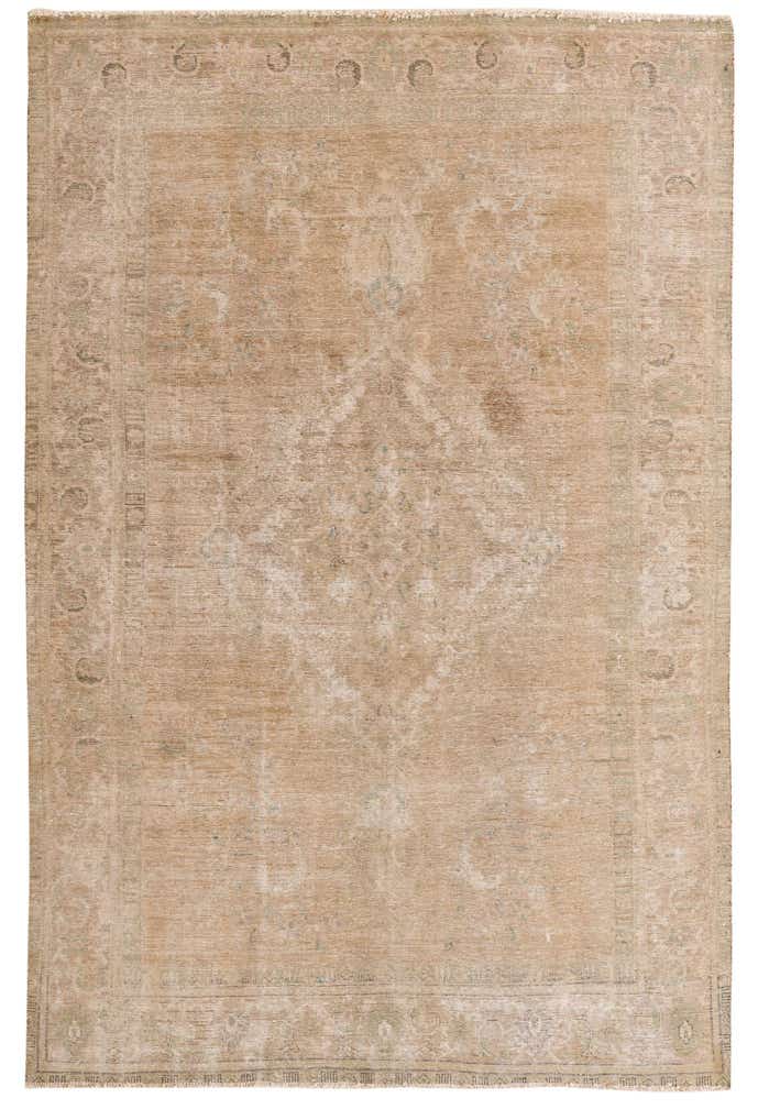 6' 4 x 9' 7 Hand Knotted Ultra Vintage Persian Wool Rug