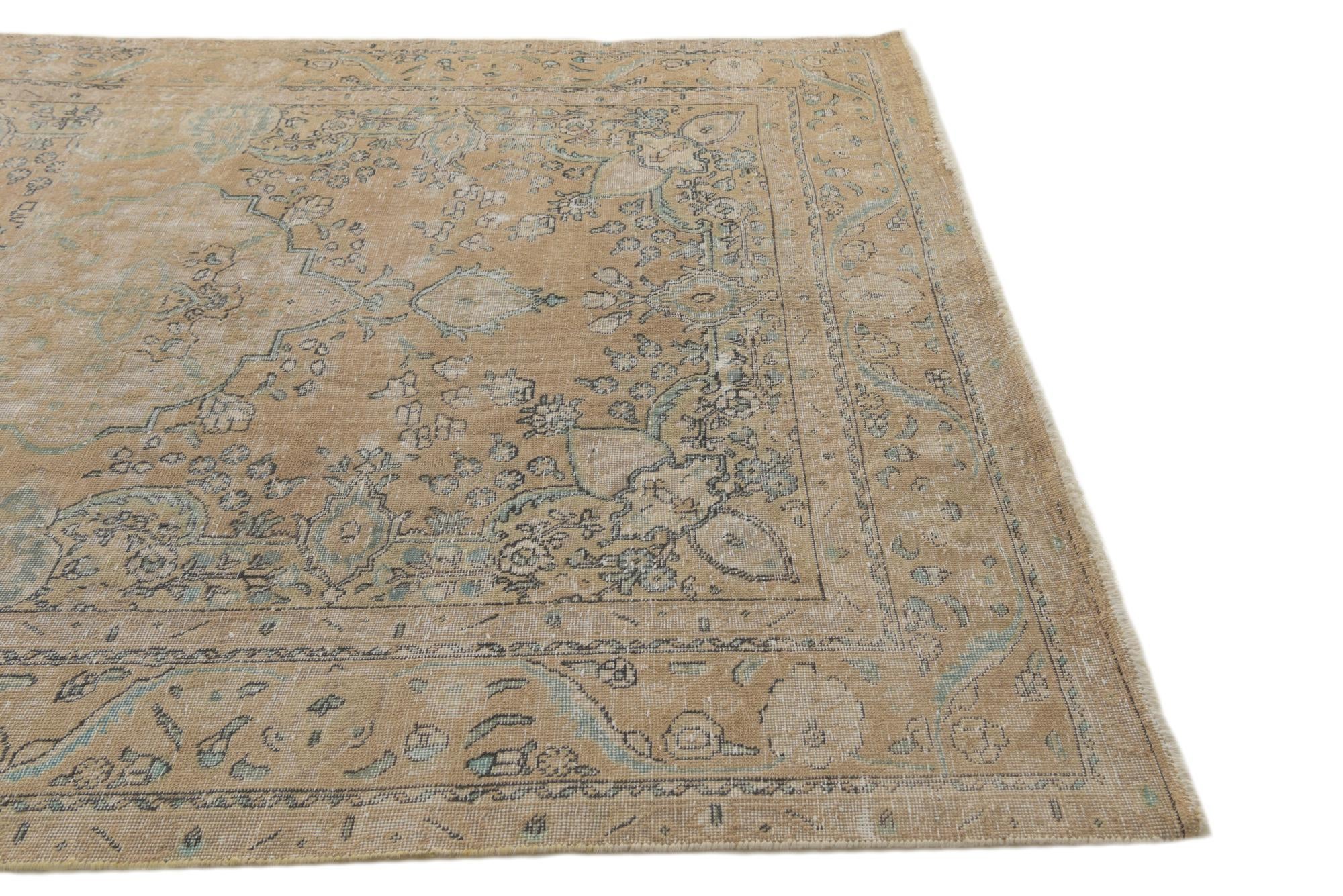 6' 9 x 9' 8 Hand Knotted Ultra Vintage Persian Wool Rug