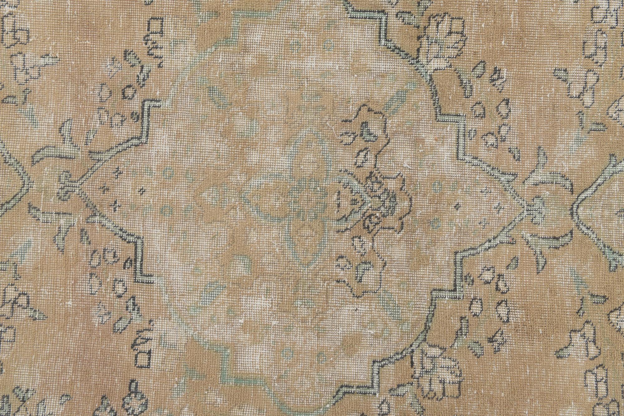 6' 9 x 9' 8 Hand Knotted Ultra Vintage Persian Wool Rug