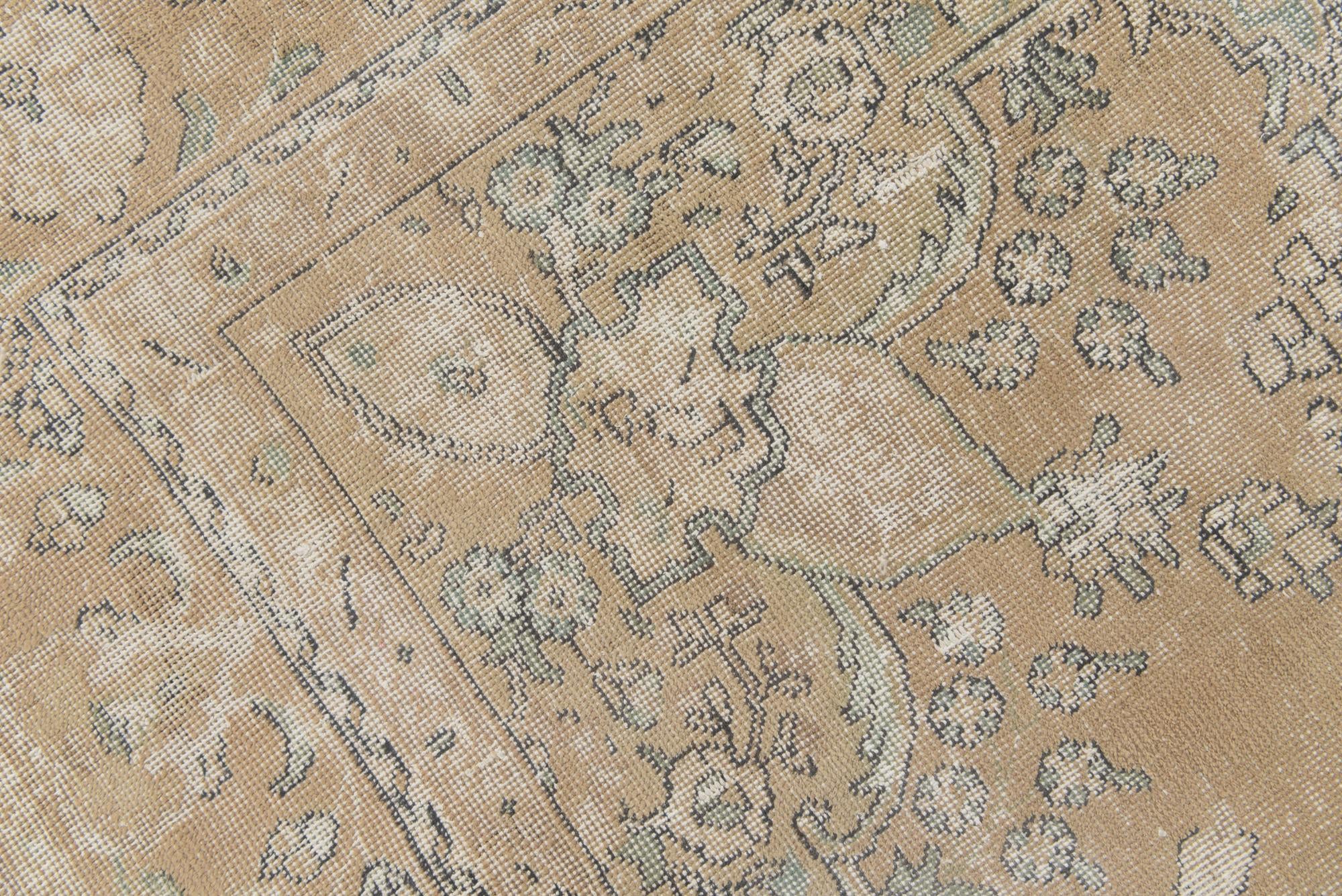 6' 9 x 9' 8 Hand Knotted Ultra Vintage Persian Wool Rug