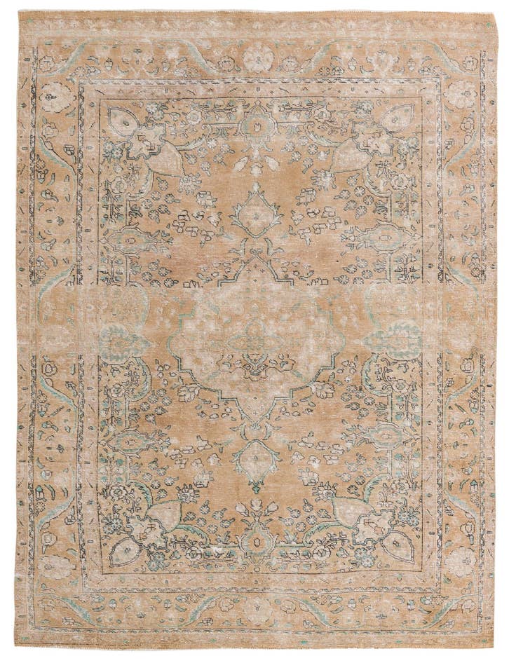 Detail image of 6' 9 x 9' 8 Hand Knotted Ultra Vintage Persian Wool Rug
