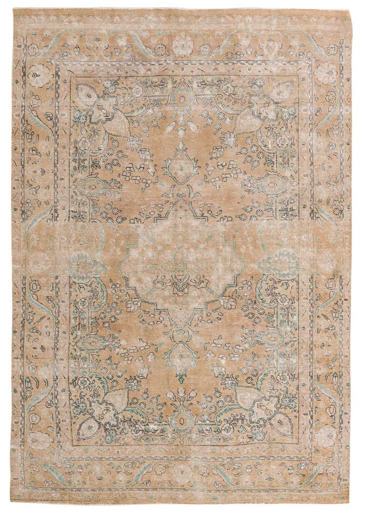 6' 9 x 9' 8 Hand Knotted Ultra Vintage Persian Wool Rug