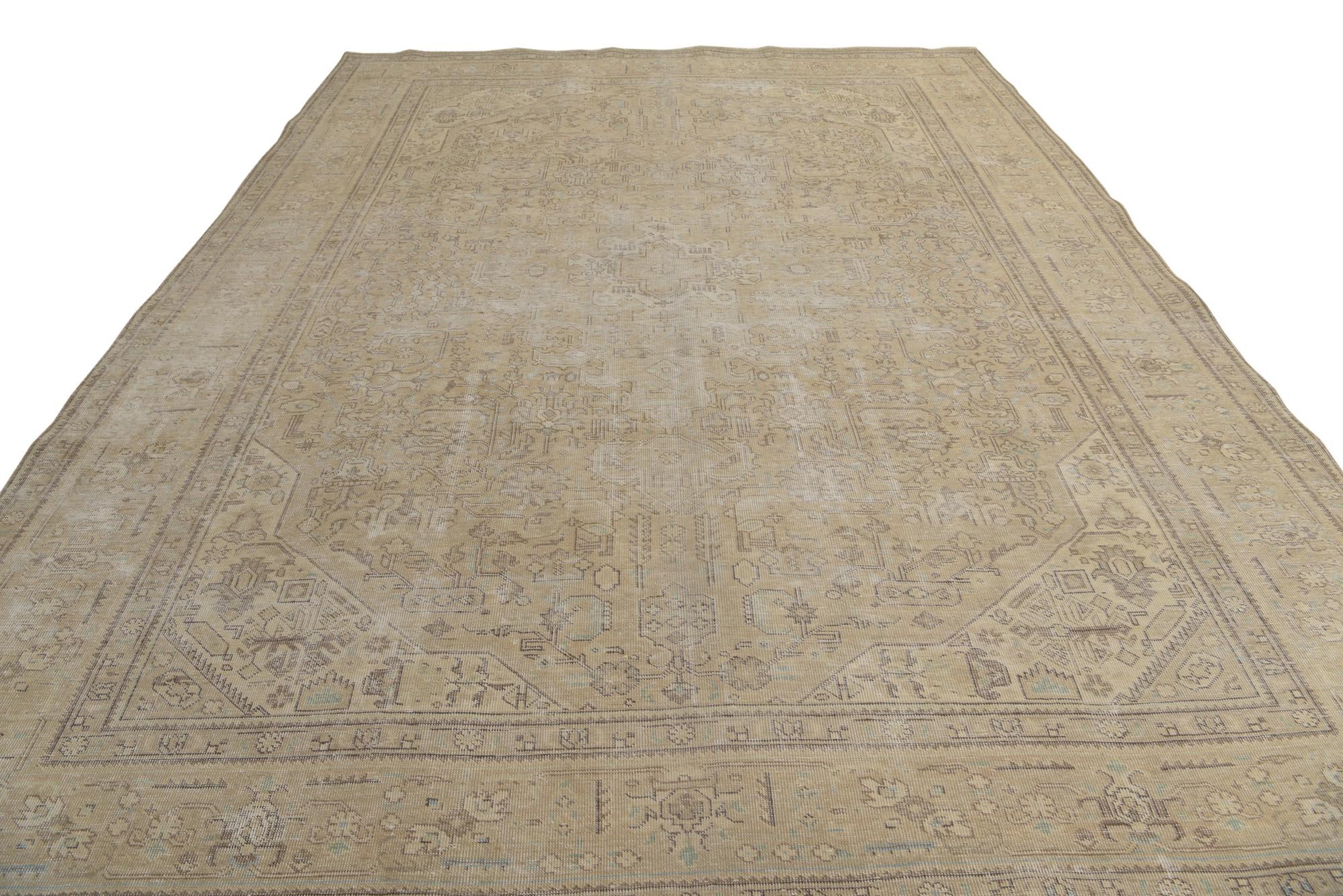 9' 6 x 12' 7 Hand Knotted Ultra Vintage Persian Wool Rug