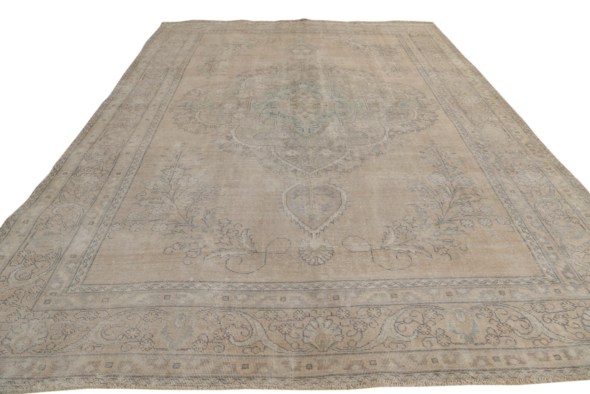 9' 6 x 13' 1 Hand Knotted Ultra Vintage Persian Wool Rug