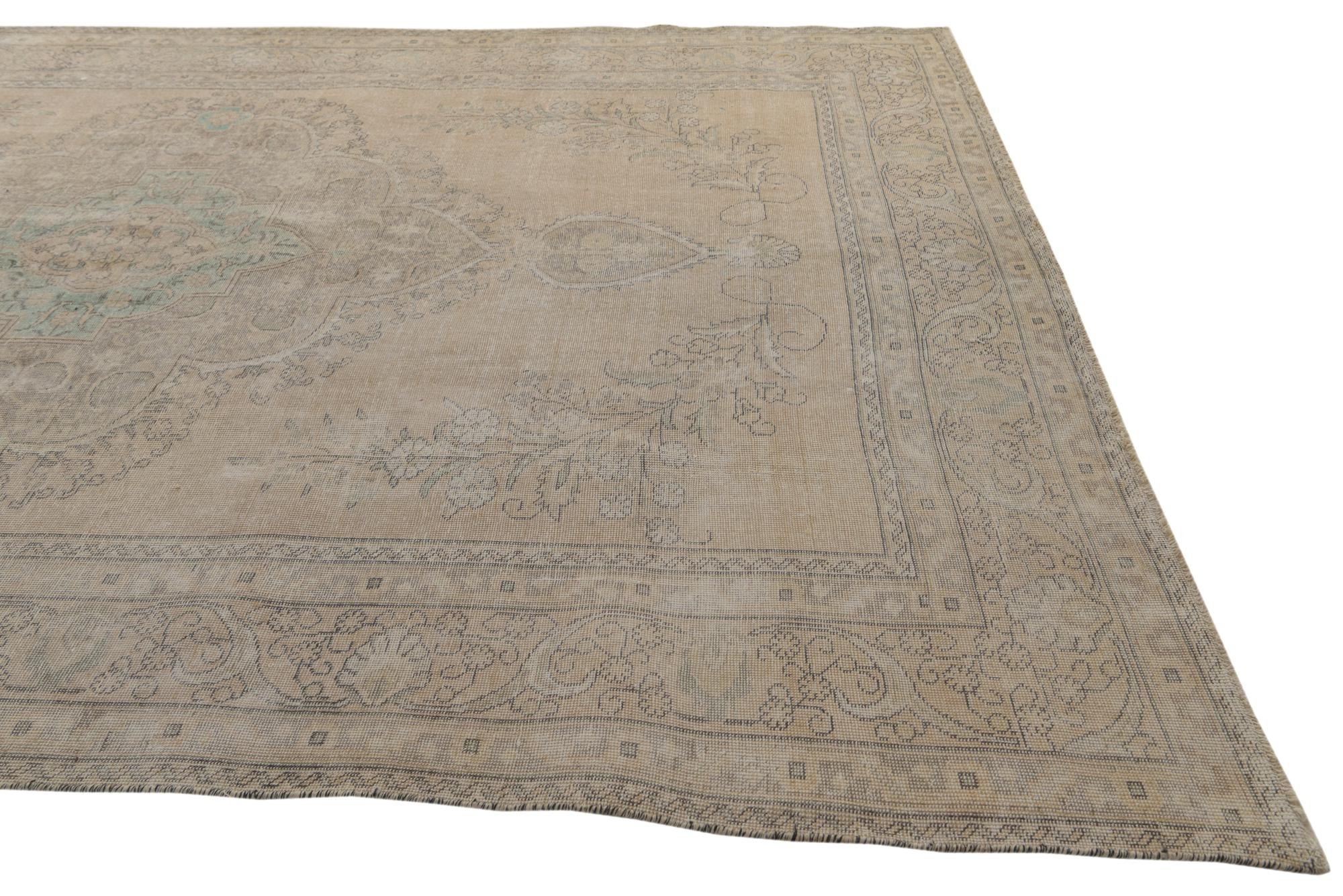 9' 6 x 13' 1 Hand Knotted Ultra Vintage Persian Wool Rug