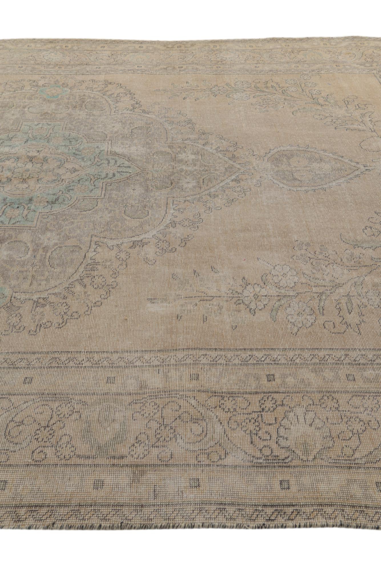 9' 6 x 13' 1 Hand Knotted Ultra Vintage Persian Wool Rug