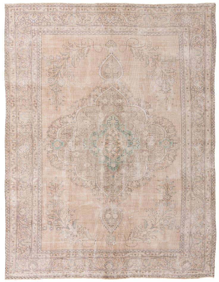 Detail image of 9' 6 x 13' 1 Hand Knotted Ultra Vintage Persian Wool Rug