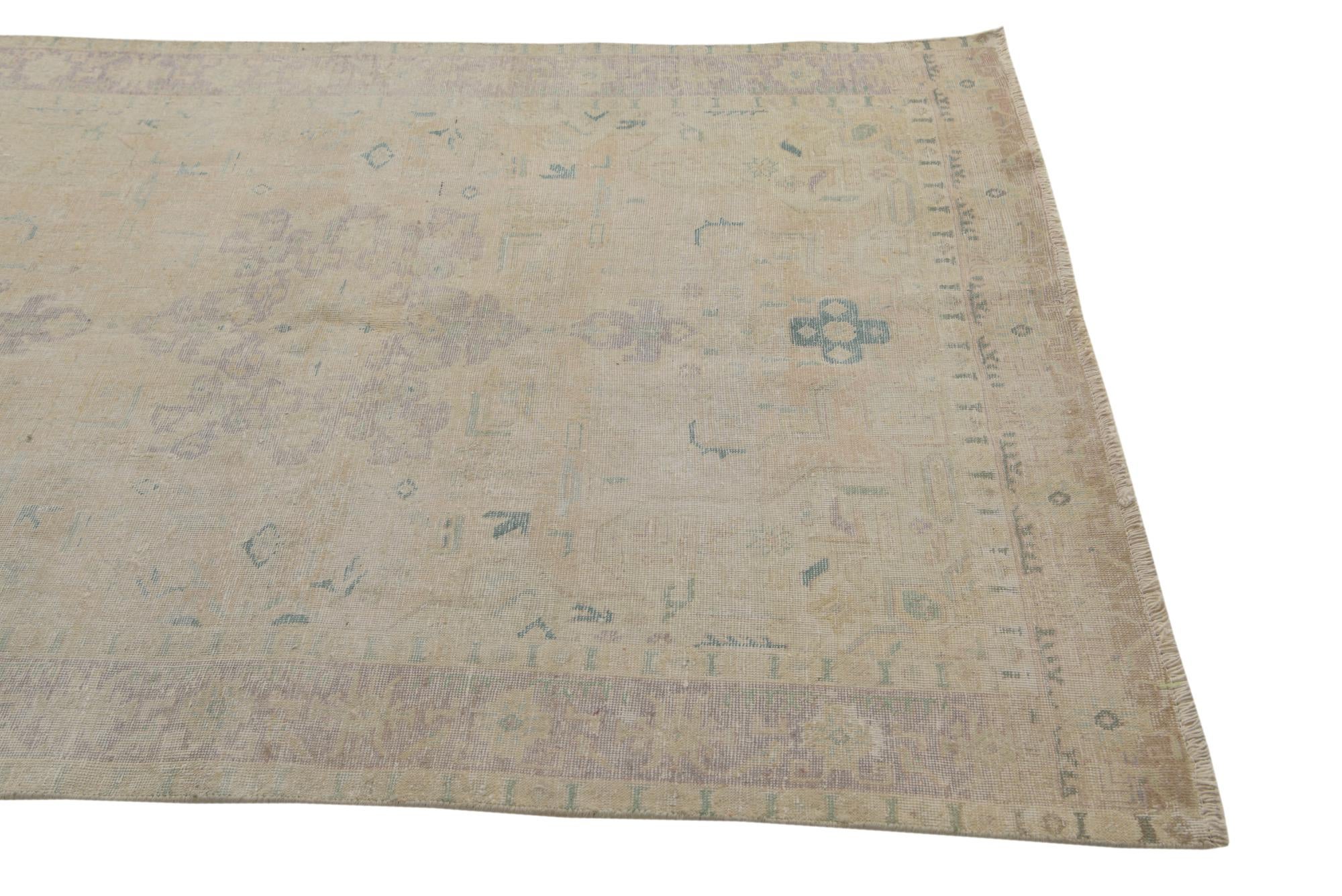 4' 5 x 6' 1 Hand Knotted Ultra Vintage Persian Wool Rug