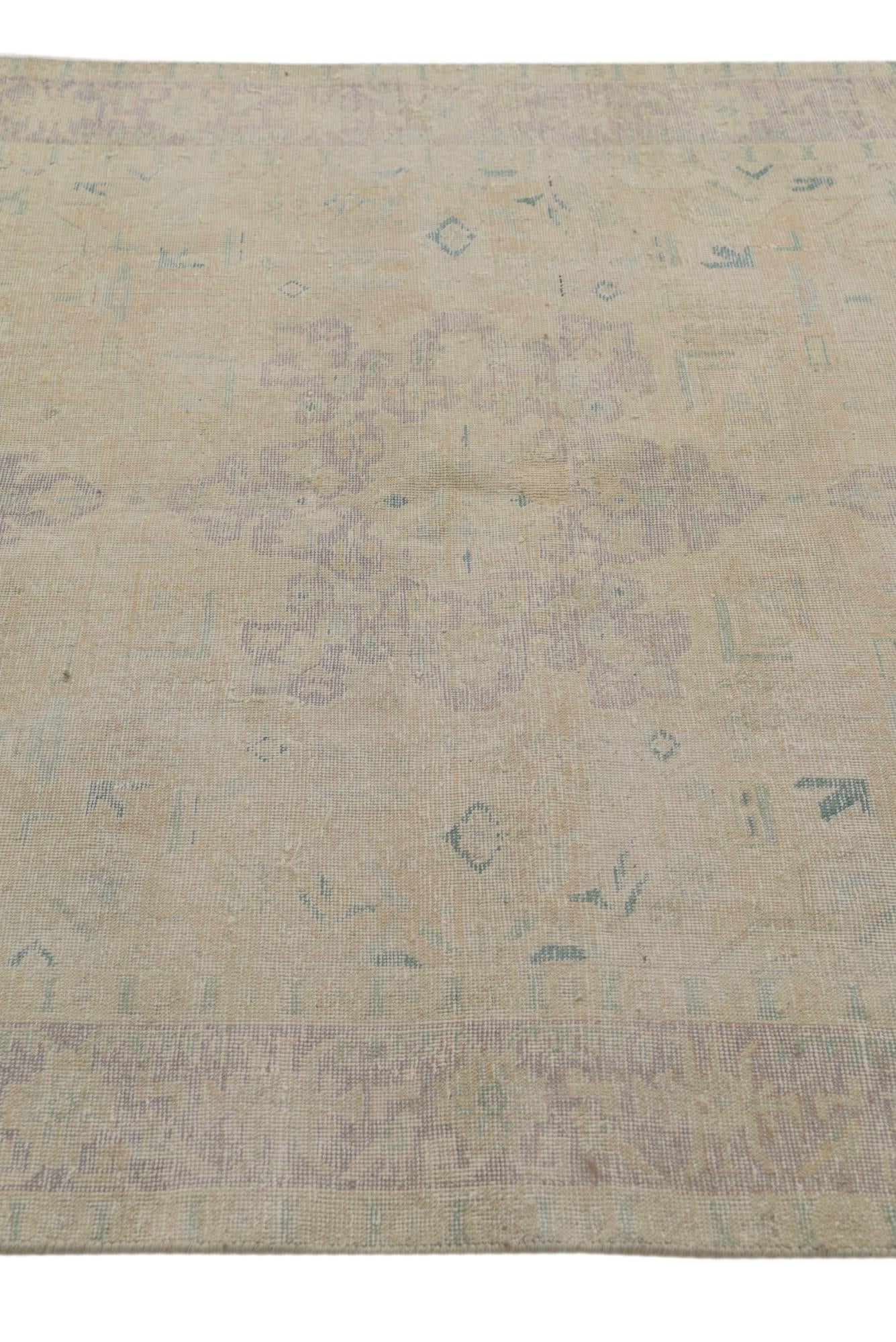 4' 5 x 6' 1 Hand Knotted Ultra Vintage Persian Wool Rug
