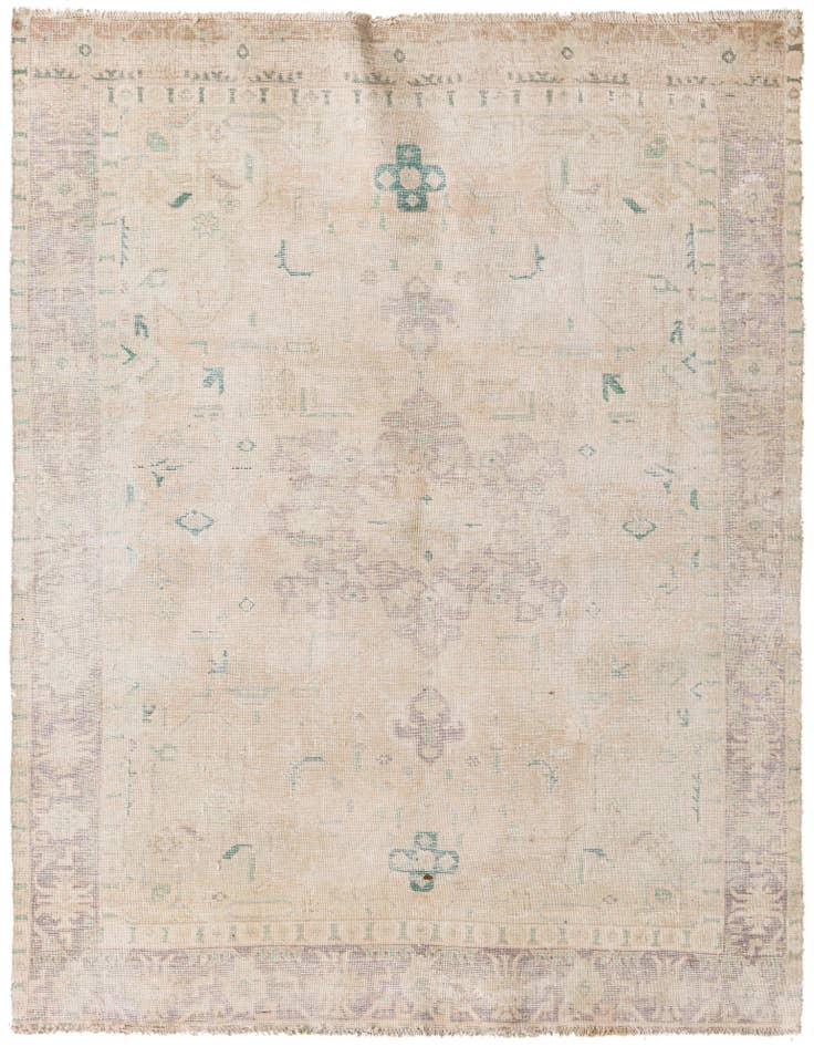 Detail image of 4' 5 x 6' 1 Hand Knotted Ultra Vintage Persian Wool Rug